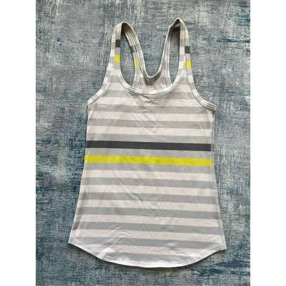 Lululemon Racerback Studio Stripe Tank Top Size 4 - Picture 1 of 6